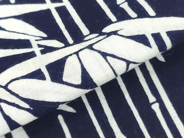 平和屋着物＊夏物　浴衣　反物　着尺　笹竹文　綿　 逸品　未使用　DABJ0779zy