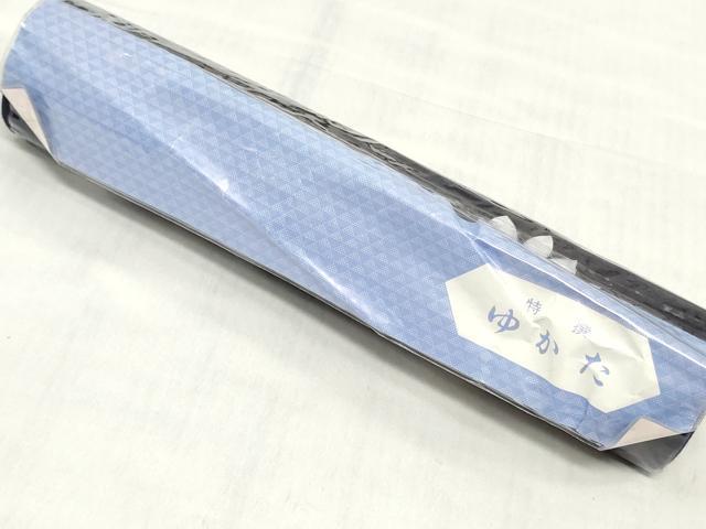 平和屋着物＊夏物　浴衣　反物　着尺　注染　舞花文　綿　 逸品　未使用　DABJ0790zy