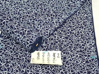 平和屋着物＊夏物　浴衣　反物　着尺　注染　瓢箪　綿　 逸品　未使用　DABJ0796zy