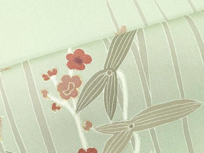 平和屋着物●塩瀬　名古屋帯　帯反物　刺繍　草花文　金彩　逸品　未使用　DABJ0828zy