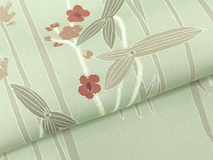 平和屋着物●塩瀬　名古屋帯　帯反物　刺繍　草花文　金彩　逸品　未使用　DABJ0828zy