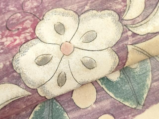 平和屋着物●塩瀬　名古屋帯　帯反物　辻が花　銀彩　五泉　逸品　未使用　DABJ0835zy