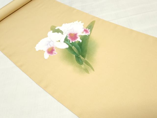 平和屋着物●塩瀬　名古屋帯　帯反物　カトレア　五泉　金銀彩　逸品　未使用　DABJ0838zy