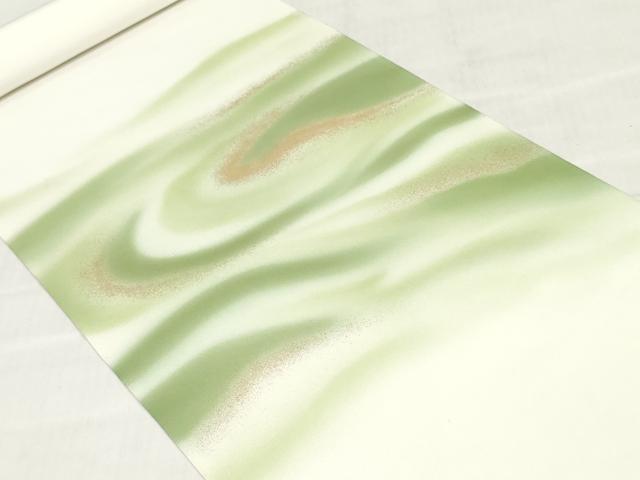 平和屋着物●塩瀬　名古屋帯　帯反物　流水文　暈し染め　金彩　五泉　逸品　未使用　DABJ0839zy