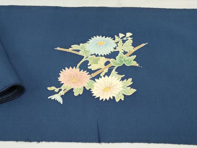 平和屋着物▼名古屋帯　帯反物　作家物　紬地　籬草花文　逸品　未使用　DABJ0845zy