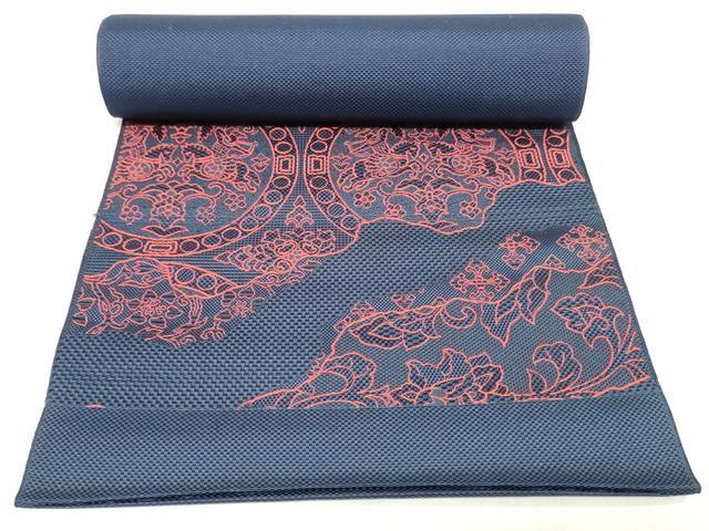 平和屋着物▼本場筑前博多織　名古屋帯　帯反物　狩猟文様　証紙付き　逸品　未使用　DABJ0847zy