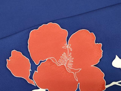 平和屋着物▼塩瀬　名古屋帯　帯反物　刺繍　草花文　逸品　未使用　DABJ0851zy