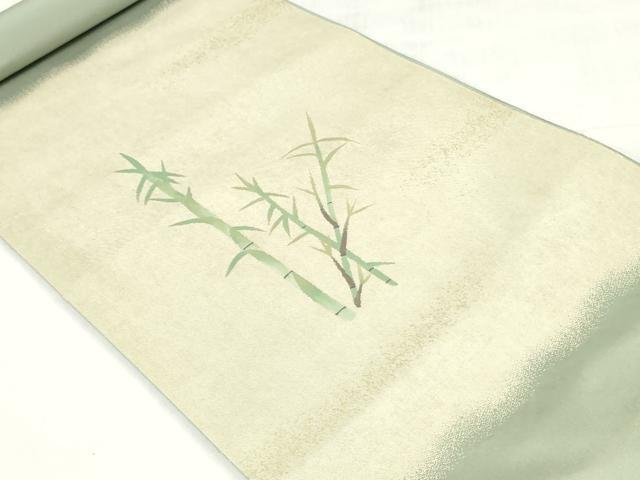 平和屋着物▼西陣　名古屋帯　帯反物　笹竹文　逸品　未使用　DABJ0853zy