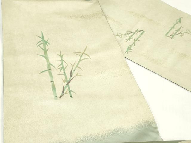 平和屋着物▼西陣　名古屋帯　帯反物　笹竹文　逸品　未使用　DABJ0853zy