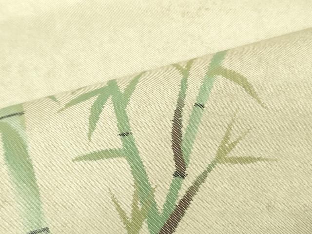 平和屋着物▼西陣　名古屋帯　帯反物　笹竹文　逸品　未使用　DABJ0853zy
