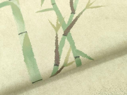 平和屋着物▼西陣　名古屋帯　帯反物　笹竹文　逸品　未使用　DABJ0853zy