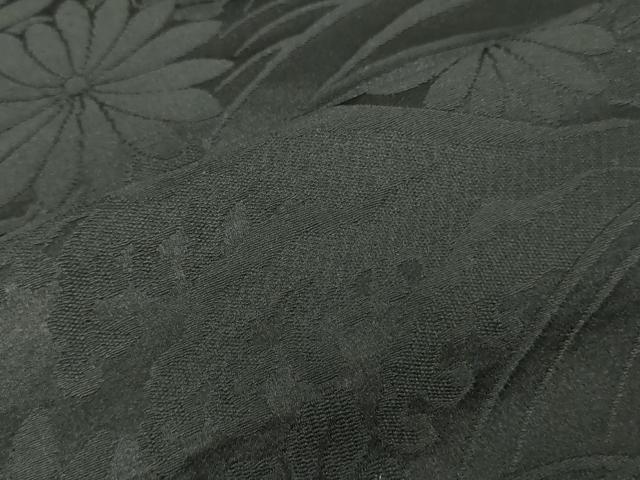 平和屋着物▼名古屋帯　帯反物　黒生地　立波舞花地紋　逸品　未使用　DABJ0860zy