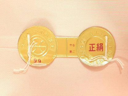 平和屋着物▼西陣　黒田織物謹製　名古屋帯　帯反物　草花文　金銀糸　証紙付き　逸品　未使用　DABJ0861zy