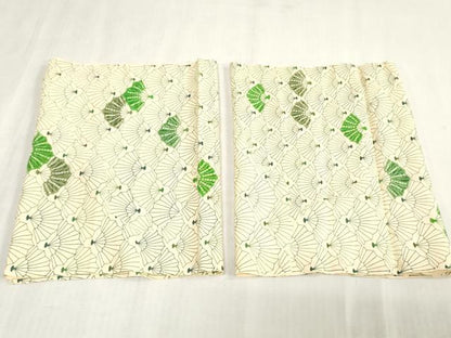 平和屋着物▼小紋　反物　着尺　裁断済み　扇面文　逸品　未使用　DABJ0887zy