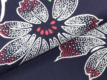 平和屋着物＊夏物　浴衣　反物　着尺　注染　草花文　逸品　未使用　DABJ0924zy