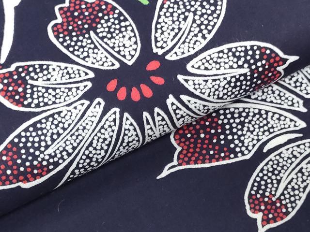 平和屋着物＊夏物　浴衣　反物　着尺　注染　草花文　逸品　未使用　DABJ0924zy