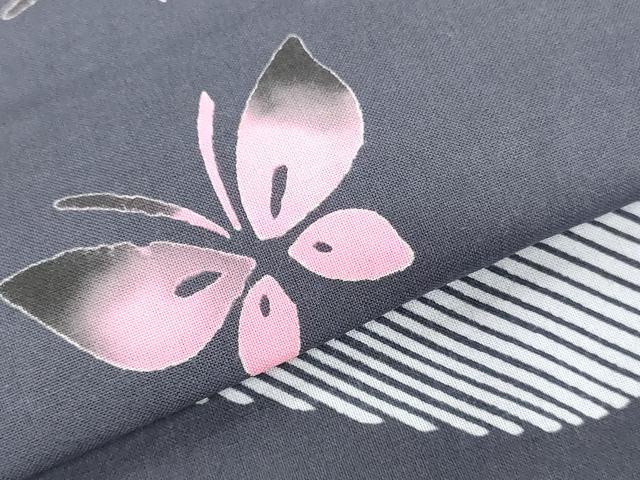 平和屋着物＊夏物　浴衣　反物　着尺　三勝染　舞蝶文　綿　逸品　未使用　DABJ0941zy
