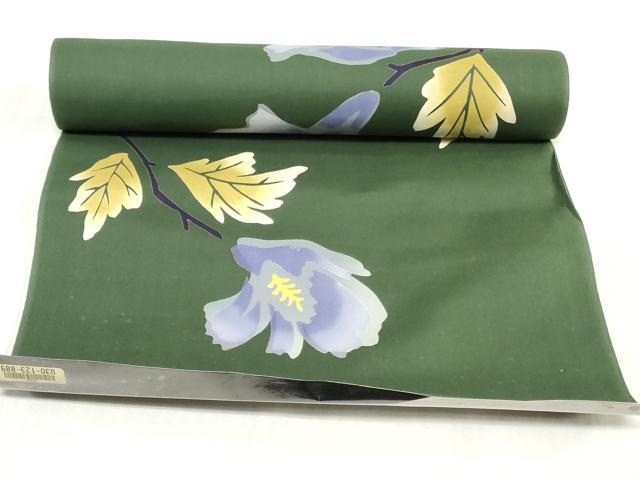 平和屋着物＊夏物 パリコレクション ファッションモデル・デザイナー 山口小夜子 浴衣 反物 着尺 注染 草花文 綿 逸品 未使用 DABJ0943zy
