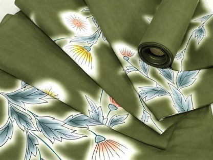 平和屋着物＊夏物　浴衣　反物　着尺　草花文　逸品　未使用　DABJ0945zy