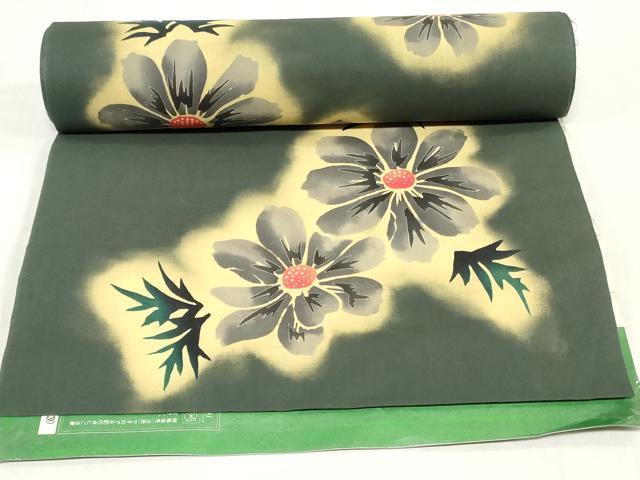 平和屋着物＊夏物　浴衣　反物　着尺　三勝染　舞花文　逸品　未使用　DABJ0947zy