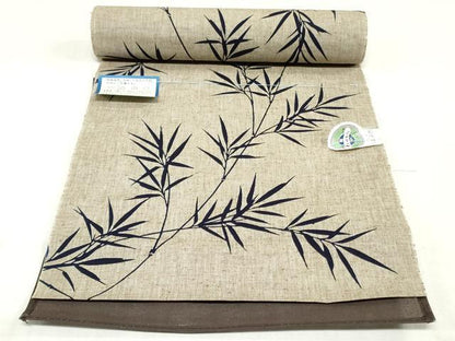 平和屋着物＊夏物　浴衣　反物　着尺　注染　がくや好み染　笹の葉文様　綿　逸品　未使用　DABJ0954zy