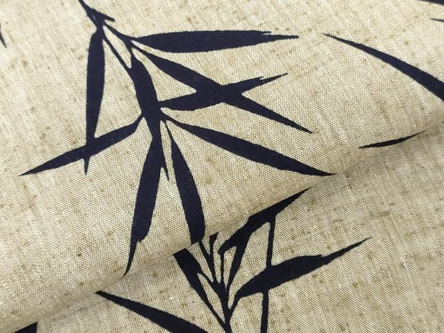 平和屋着物＊夏物　浴衣　反物　着尺　注染　がくや好み染　笹の葉文様　綿　逸品　未使用　DABJ0954zy
