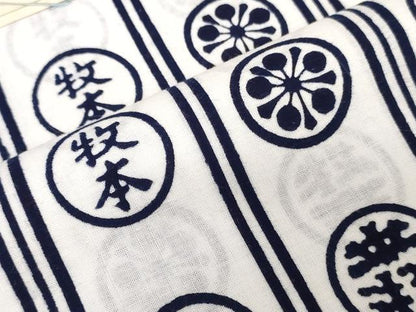 平和屋着物＊夏物　浴衣　反物　着尺　注染　東京喜久染　花丸間道　文字文　綿　逸品　未使用　DABJ0956zy