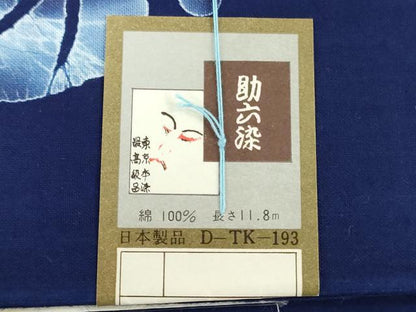 平和屋着物＊夏物　浴衣　反物　着尺　注染　助六染　紫陽花　アジサイ　綿　逸品　未使用　DABJ0958zy