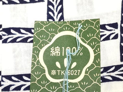 平和屋着物＊夏物　浴衣　反物　着尺　格子草花文　綿　逸品　未使用　DABJ0962zy