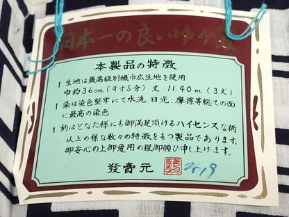 平和屋着物＊夏物　浴衣　反物　着尺　注染　十八番染　幾何学文　綿　逸品　未使用　DABJ0965zy