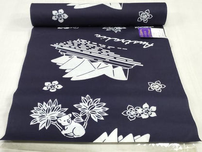 平和屋着物＊夏物　浴衣　反物　着尺　注染　オーストラリア　クイーンサイズ　綿　逸品　未使用　DABJ0979zy