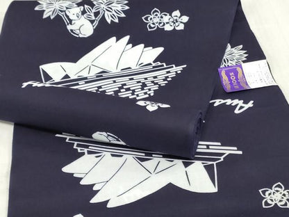 平和屋着物＊夏物　浴衣　反物　着尺　注染　オーストラリア　クイーンサイズ　綿　逸品　未使用　DABJ0979zy