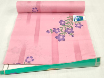 平和屋着物＊夏物　浴衣　反物　着尺　注染　舞花文　さが美扱い　綿　逸品　未使用　DABJ0981zy