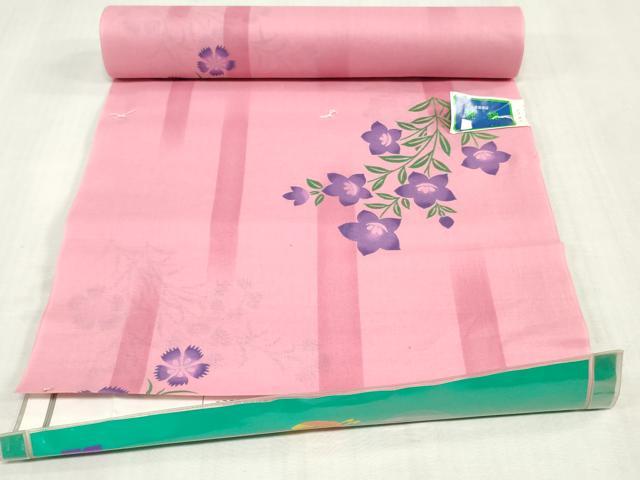 平和屋着物＊夏物　浴衣　反物　着尺　注染　舞花文　さが美扱い　綿　逸品　未使用　DABJ0981zy