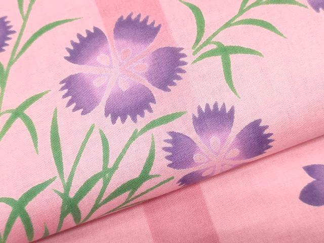 平和屋着物＊夏物　浴衣　反物　着尺　注染　舞花文　さが美扱い　綿　逸品　未使用　DABJ0981zy