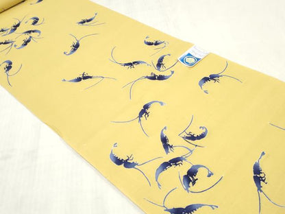 平和屋着物＊夏物　浴衣　反物　着尺　注染　海老　エビ　綿　逸品　未使用　DABJ0985zy