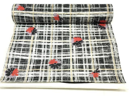 平和屋着物＊夏物　浴衣　反物　着尺　注染　舞花文　REIKO HIRAKO　綿　逸品　未使用　DABJ0991zy