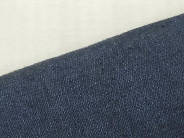 平和屋着物▼男性　結城紬　手織紬　反物　着尺　紺青色　証紙付き　箱付き　逸品　未使用　DABJ0999zy