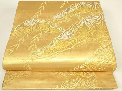 平和屋着物▼六通柄袋帯　老松文　金銀糸　鈴乃屋扱い　正絹　逸品　DABJ1009az