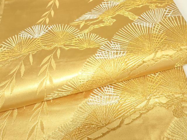 平和屋着物▼六通柄袋帯　老松文　金銀糸　鈴乃屋扱い　正絹　逸品　DABJ1009az