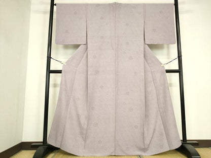 平和屋着物▽江戸小紋　単衣　花丸文　両面染め　正絹　逸品　DABJ1076az
