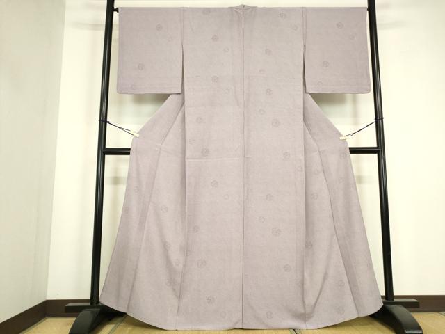 平和屋着物▽江戸小紋　単衣　花丸文　両面染め　正絹　逸品　DABJ1076az