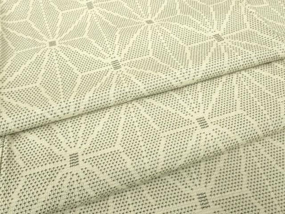 平和屋着物▽本塩沢　単衣　麻の葉文　正絹　逸品　DABJ1077az
