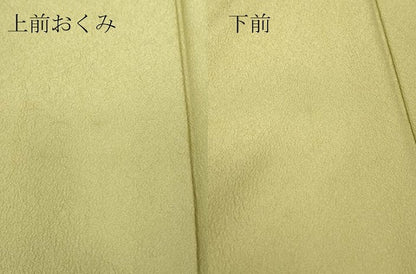 平和屋着物▽色無地　単衣　若菜色　洗える着物　DABJ1078az