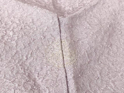 平和屋着物▽上質な色無地　単衣　作家物　紋意匠　藤紫色　正絹　逸品　DABJ1079az