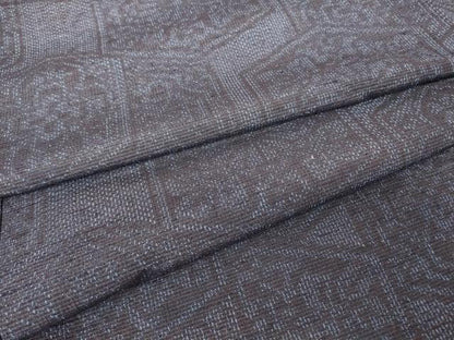 平和屋着物▽結城紬　単衣　亀甲花文　正絹　逸品　DABJ1081az