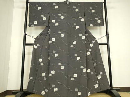 平和屋着物▽上質な小紋　単衣　箔散らし　正絹　逸品　DABJ1085az