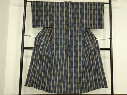 平和屋着物▽上質な紬　単衣　花間道　正絹　逸品　DABJ1090az