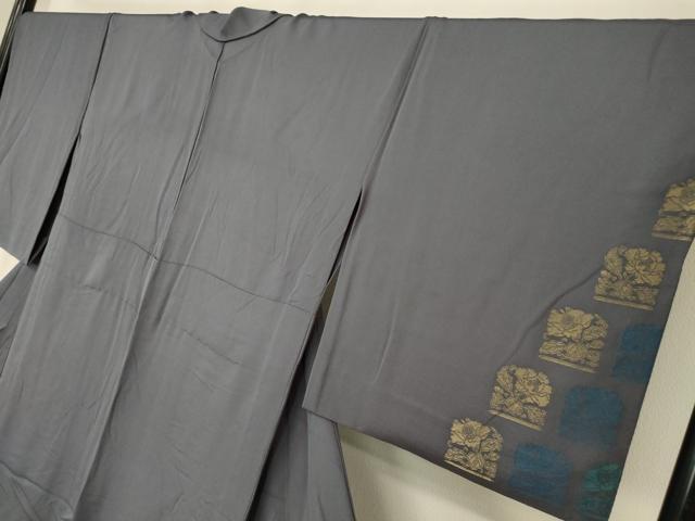 平和屋着物▽訪問着　単衣　寿光織　名物裂文　金糸　正絹　逸品　DABJ1091az
