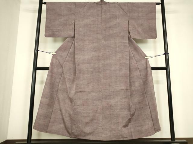 平和屋着物▽上質な紬　単衣　縞　正絹　逸品　DABJ1094az
